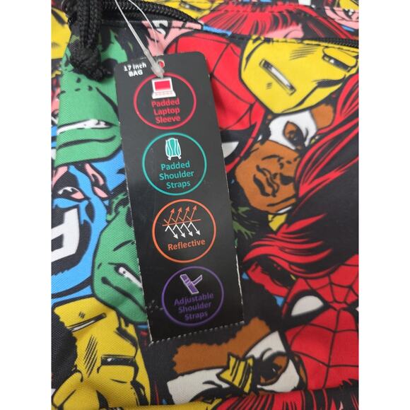 Marvel Comics Avengers 17" Backpack All Over Print Front Pocket New with Tags - Picture 5 of 5